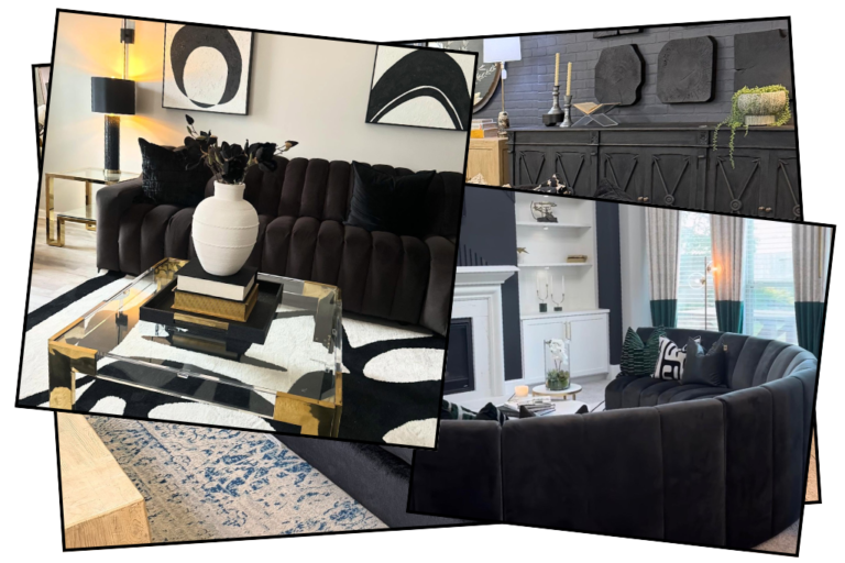 black couch living room