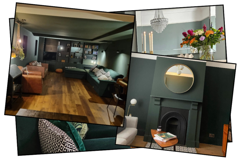 Dark Green Living Room