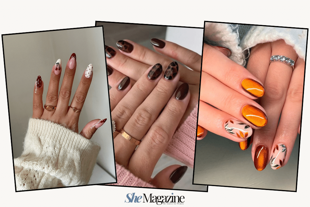 Fall chrome nail