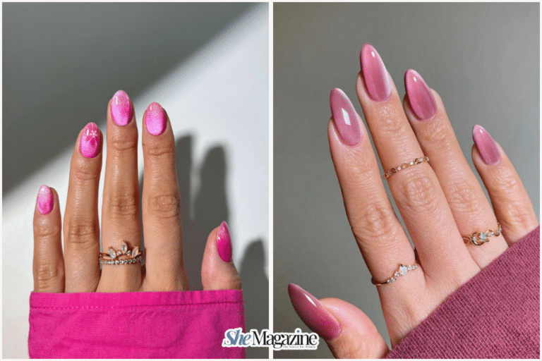 pink cat eye nail