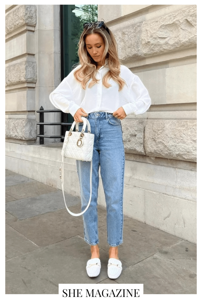 white shirt and jeans